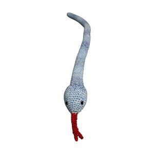 NEW handmade crochet blue snake plush stuffed animal 43 inches long